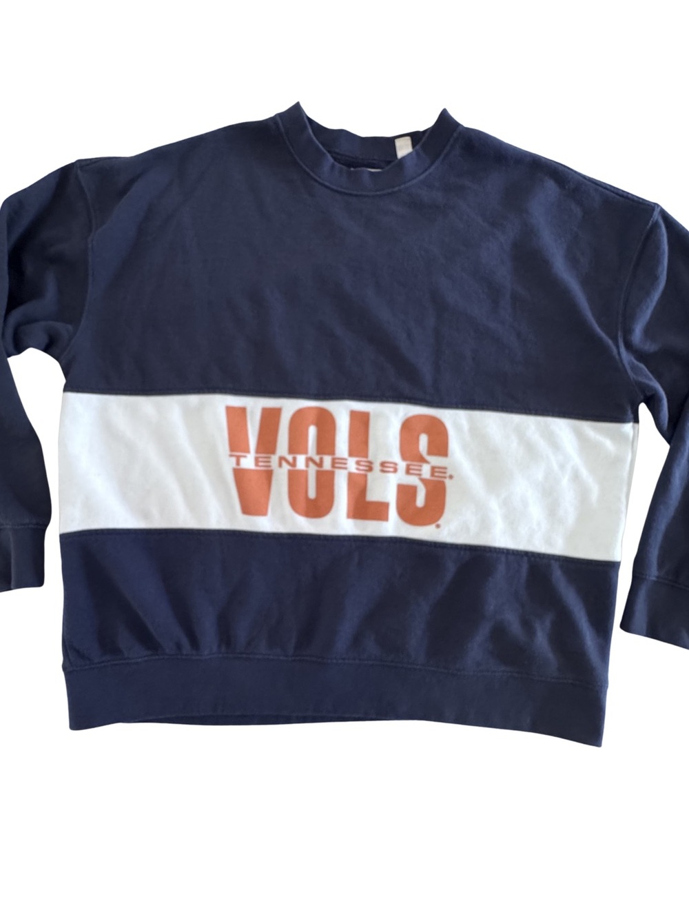 Tailgate Tennessee Vols Crewneck Sweatshirt XL Navy Colorblock NCAA Game Day